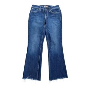 L.E.I. Blue Flare Jeans with raw hem sz 5,010